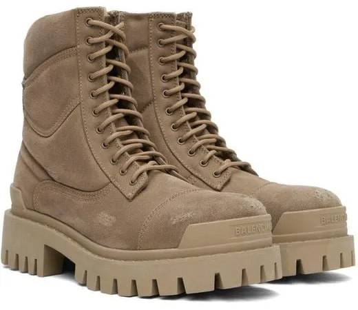 Balenciaga Khaki Strike Boots
