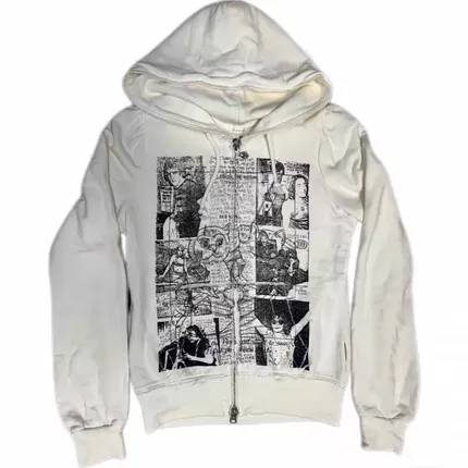 Hysteric Glamour Destroy All Monsters White Zip Up Hoodie